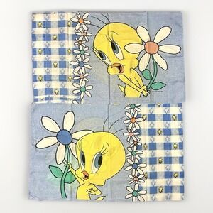 Vintage Tweety Bird Pillowcase Set Looney Tunes Warner Bros 1999